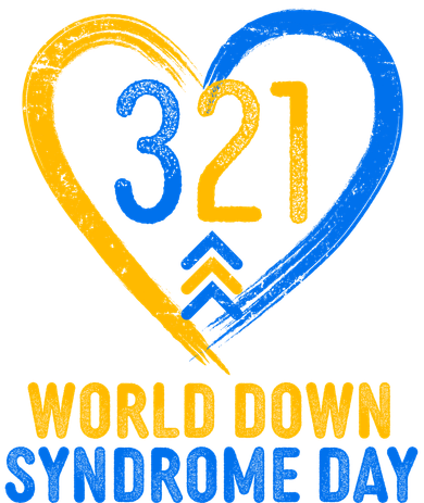 321 World Down Syndrome Day Blue And Yellow Painted Heart Coaster