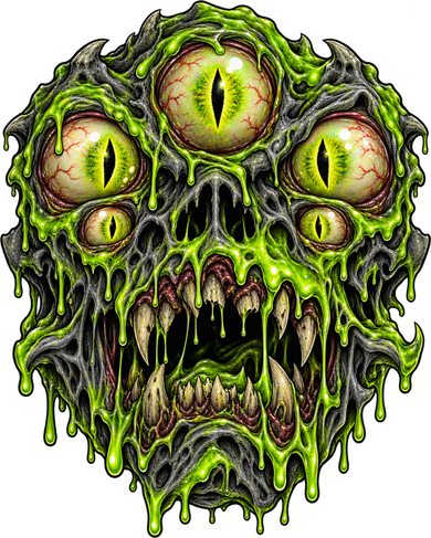 Four Eyed Slime Skull Monster Face Costume Women's Tank Top