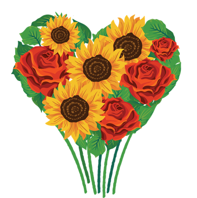 Flower Heart Bouquet Tote Bag