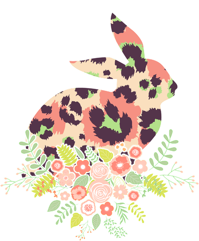 Stylish Leopard Pattern Easter Bunny Golf Towel