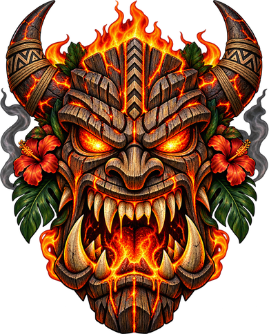 Lava Tiki Monster Face Costume Toddler T-Shirt