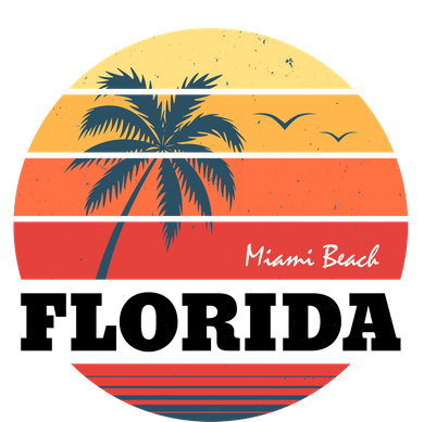 Miami Beach Florida Retro Circle Doggie Tank