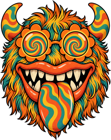 Psychedelic Monster Face Costume Toddler Sweatshirt