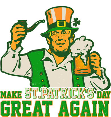 Funny Trump Make St Patrick's Day Great Again Kids Sweatshirt