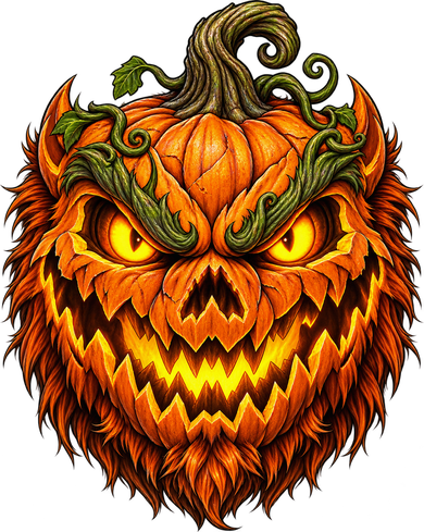 Pumpkin Jack O Lantern Monster Face Costume Kids Long Sleeve Shirt