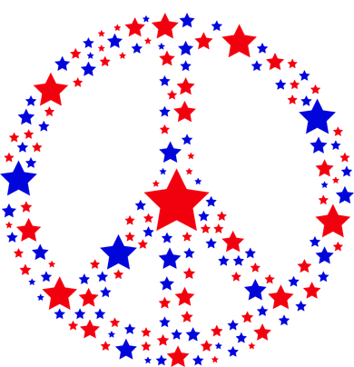Patriotic Peace Sign Stars Tote Bag