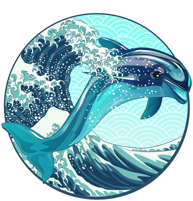 The Great Wave Dolphin Hat