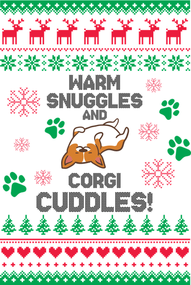 Warm Snuggles And Corgi Cuddles Ugly Sweater Doggie Tank