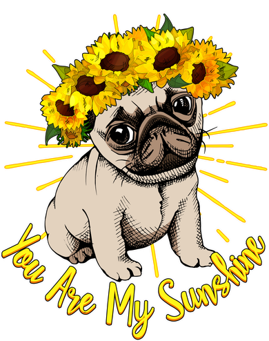 You Are My Sunshine Sunflower Pug Women's Tank Top
