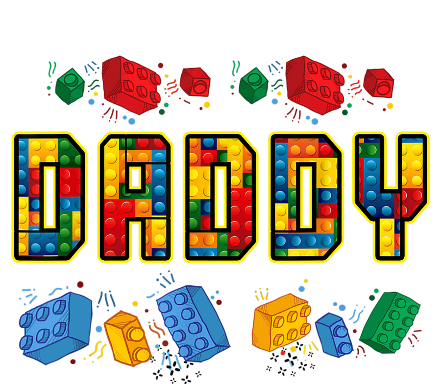 Daddy Brick Builder Funny Blocks Master Builder Dad Ceramic Ornament: Design artwork — front