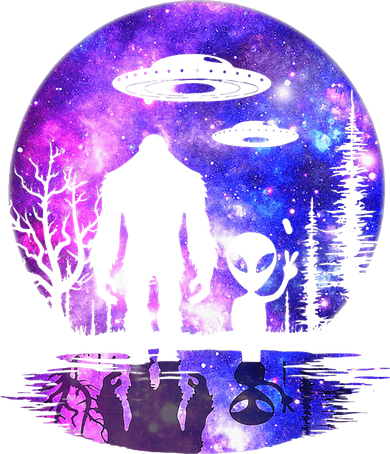 Alien And Bigfoot Full Moon Sasquatch Ufo Baby Bodysuit