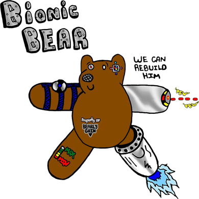 Bionic Bear We Can Rebuilt Him Doggie Tank