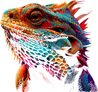 Bearded Dragon Lover Fun Colorful Cool Painting Art Cute Pet Doggie Tank