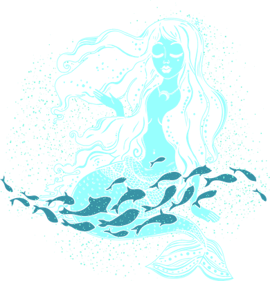 Cute Boho Space Galaxy Mermaid Women's V-Neck T-Shirt