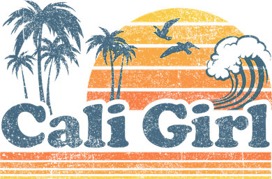 Cali Girl California Beach Summer Vacation Vintage 70s Retro Five-Panel Snapback Cap