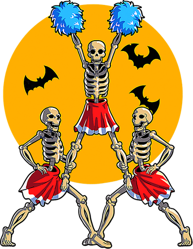 Cheerleading Skeleton Halloween Cheer Skeleton Cheerleader Baby Bodysuit