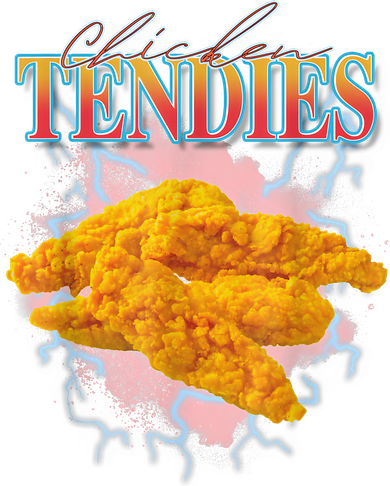 Chicken Tendies 90s Bootleg Style Foodie Funny Meme Women's V-Neck T-Shirt