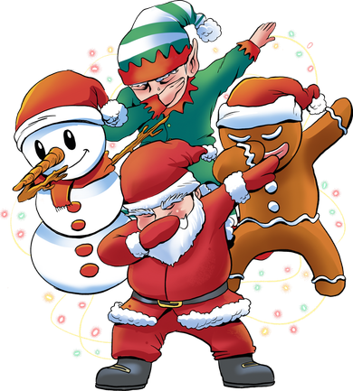 Dabbing Christmas Characters Holiday Baby Bodysuit
