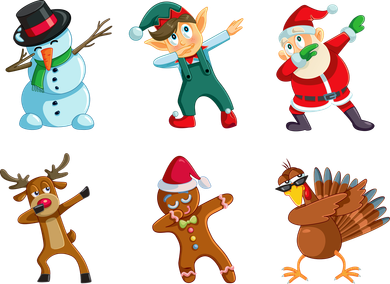 Dabbing Christmas Characters Baby Bodysuit