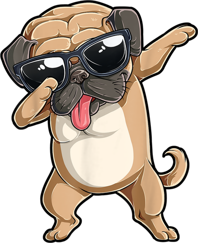 Dabbing Pug Dog Lover Kids Boys Girls Dab Dance T-Shirt
