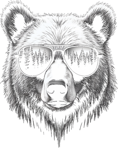 Funny Bear In Sunglasses Bears Baby Bodysuit