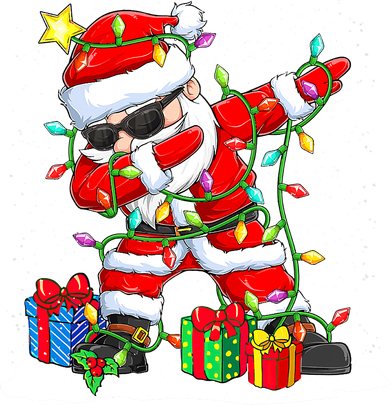 Funny Dabbing Santa Christmas Tree Lights Xmas Boys Baby Bodysuit