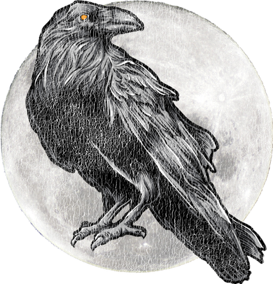 Full Moon Raven Bird Gift Scary Crow Baby Bodysuit