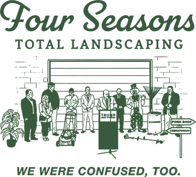 Four Seasons Total Landscaping We Were Confused Too Women's V-Neck T-Shirt