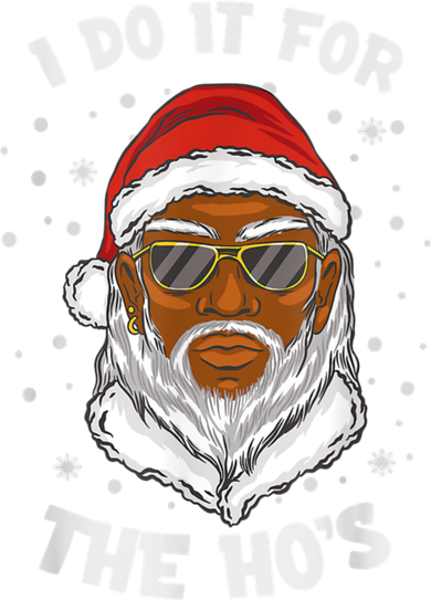 I Do It For The Hos Christmas African American Santa Black Women's V-Neck T-Shirt