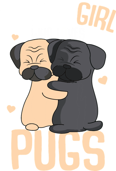 Just A Girl Who Loves Pugs Kids Girl Pug Lover T-Shirt
