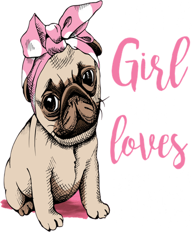 Just A Girl Who Loves Pugs: Cute Pug Dog Lover Gift T-Shirt