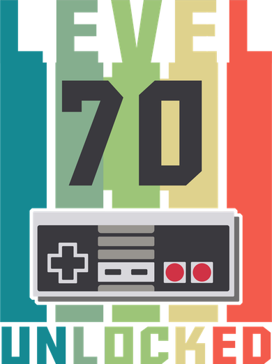 Level 70 Unlocked Funny Retro Gamer Birthday 7 Panel Mesh Trucker Snapback Hat
