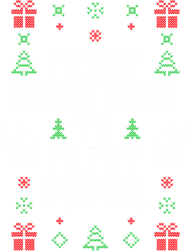 Merry Christmas Ya Filthy Animal Ugly Christmas Sweater Baby Bodysuit