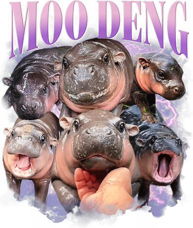 Moo Deng Hippo Meme Funny Baby Bodysuit