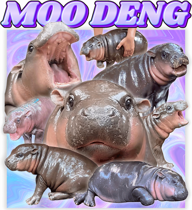 Moo Deng Meme Hippo Baby Bodysuit