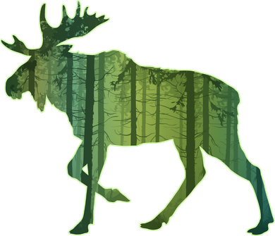 Moose Forest Silhouette T-Shirt