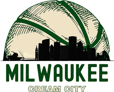 Milwaukee Wisconsin Cream City Skyline Retro Basketball Doggie Tank