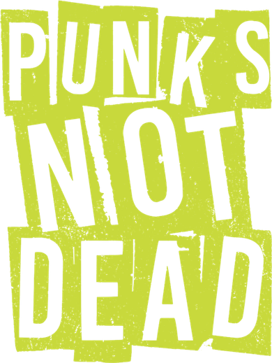 Punks Not Dead Neon Logo Women's V-Neck T-Shirt