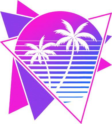Retro 80s Vaporwave Aesthetic Palm Trees 90s Art Vaporwave Doggie Tank