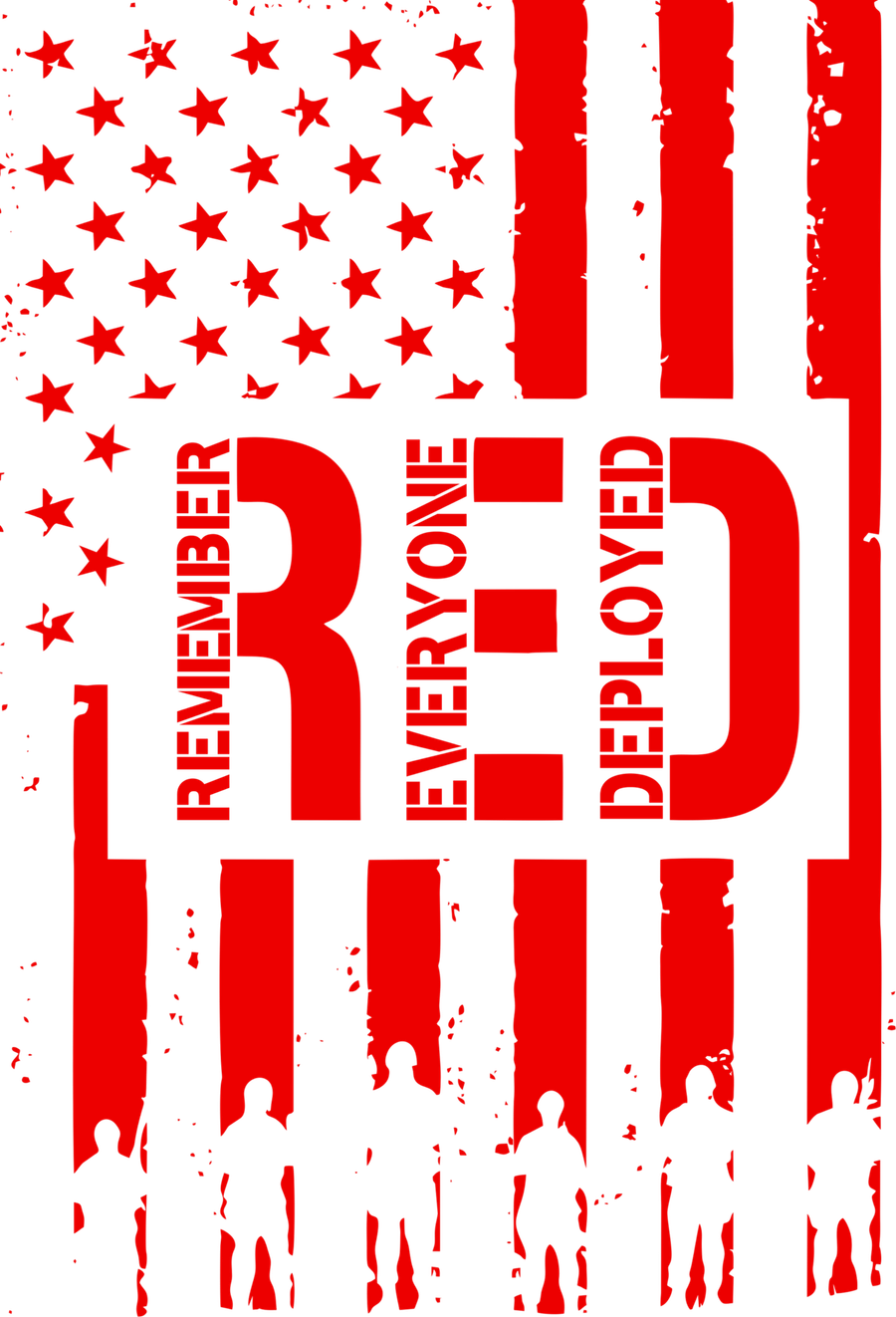 R.E.D Remember Everyone Deployed Red Friday Flag Ceramic Ornament: Design artwork — front
