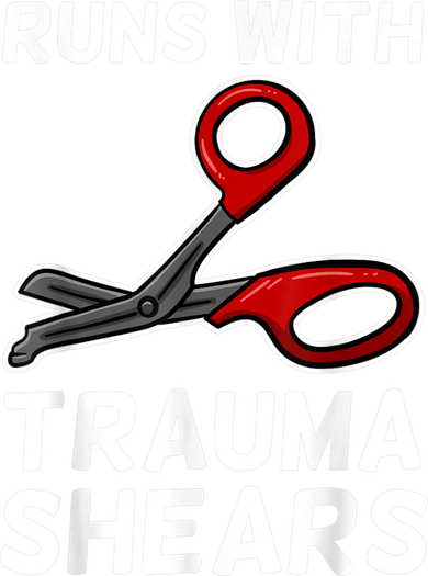 Runs With Trauma Shears EMT Emergency Medical Technician EMS Baby Bodysuit