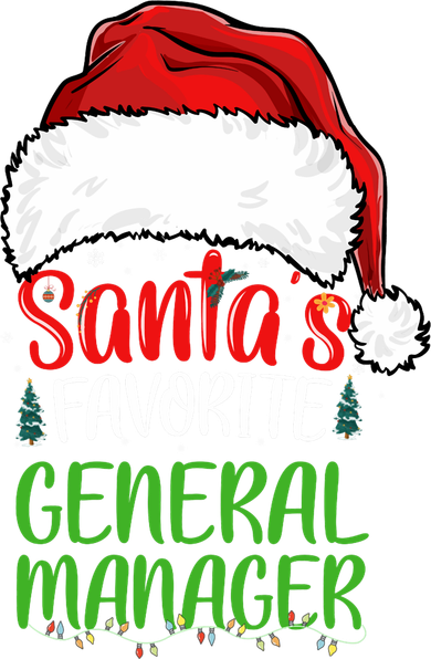 SantaS Favorite General Manager Funny Christmas Women's V-Neck T-Shirt