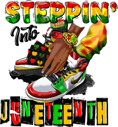 Stepping Into Juneteenth African American Black Shoes Women's V-Neck T-Shirt