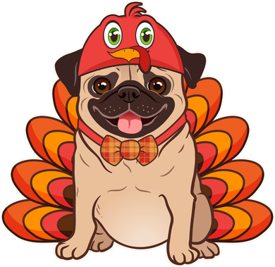 Thanksgiving Turkey Pug T-Shirt
