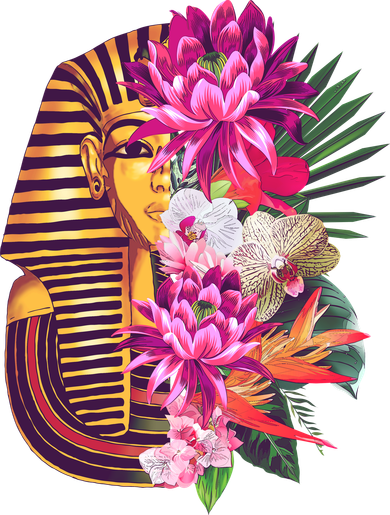 Vintage Exotic Flowers Floral Pharaoh Mask Doggie Tank