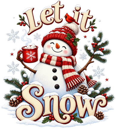 Let It Snow Santa and Snowman Women's Sweatshirt