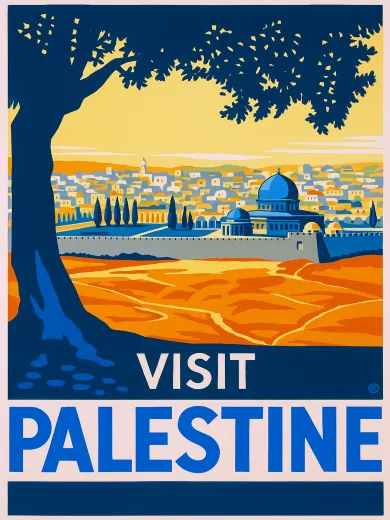 Visit Palestine Travel Art Poster
