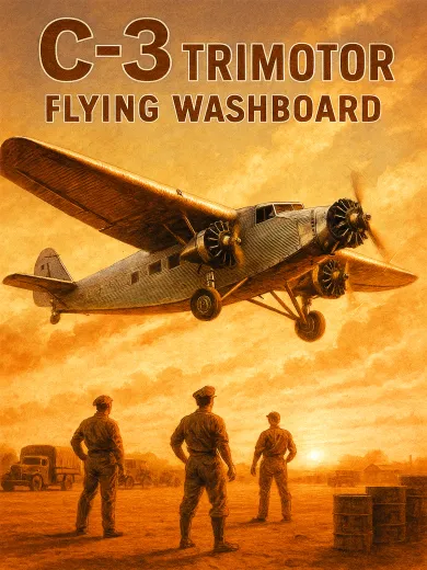 C-3 Trimotor Flying Washboard Poster