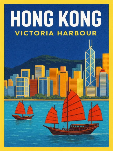Hong Kong Victoria Harbour Poster