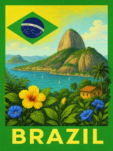 Brazil Tropical Landscape Poster